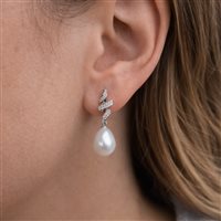 Orecchini Comete Donna in Oro bianco Perla ORP401